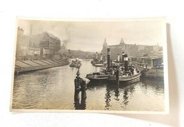 1920s Steam Tugboats Berlin River Spree &amp; street View RPPC Identified location - £31.54 GBP
