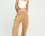 Lioness Women&#39;s Miami Vice Oversized Cargo Pants Stone Size M 8 Streetwear - $44.51