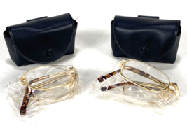 Lot of 2 Foldable Reading Glasses Vintage Folding Spectacles w Case   +400 - £22.09 GBP