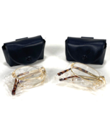 Lot of 2 Foldable Reading Glasses Vintage Folding Spectacles w Case   +400 - $525.81 MXN