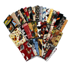 10 Fat Quarters - Assorted Chickens Roosters Hen Chick Poultry FQ Bundle M492.19 - £67.85 GBP
