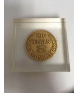 Valvoline Oil 100 Years Acrylic Paper Weight 1866-1966 - £29.59 GBP