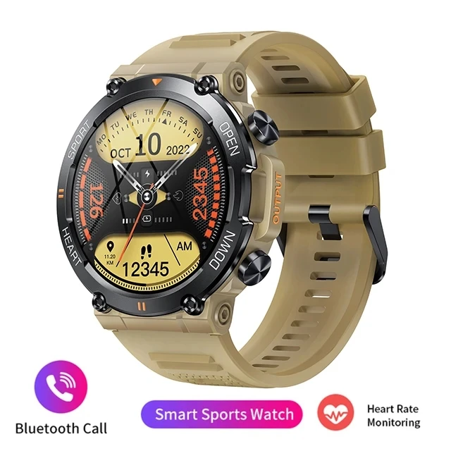 Smart Watch Men Military Healthy Monitor 1.39 inch Bluetooth Call Fitness Waterp - £59.48 GBP