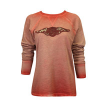 Harley-Davidson Women&#39;s Sweatshirt Red Gradient Wings Logo Embroidered Pullover - £26.57 GBP