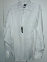 CLASSICS BY ZANETTI MEN&#39;S LS WHITE DOUBLE TWISTED 100% COTTON DRESS SHIR... - $34.00