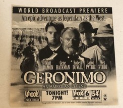 Geronimo Tv Show Print Ad Matt Damon Gene Hackman Robert Duvall Tpa15 - £4.64 GBP