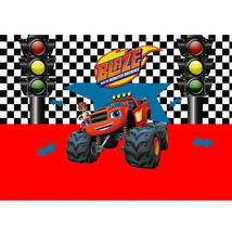 3x5ft Blaze Monster Machines Race car truck backdrop birthday party back... - $19.99