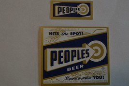 Peoples beer  Oshkosh WIS Bottle Label &amp; Neck Label  inv 40 - $5.00