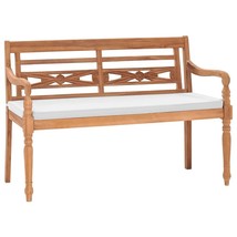 vidaXL Outdoor Bench Brown, White Teak Wood, Cotton 2-Seater Durable - $490.42 CAD