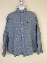 Aeropostale Men Size XL Blue Check Button Up Shirt Long Sleeve Pocket - £5.76 GBP
