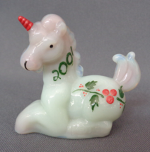 Boyd Glass Vintage Figurine Little Luck Unicorn 2001 Signed Limited Pink &amp; Green - £19.17 GBP