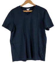 Calvin Klein T Shirt Large Slim Fit Navy Blue V Neck Mens Short Sleeve Knit - £29.26 GBP