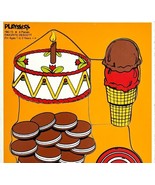1983 Playskool Puzzle Vintage Frame Tray Favorite Dessert 180-15 4 Pcs G... - $41.01 CAD