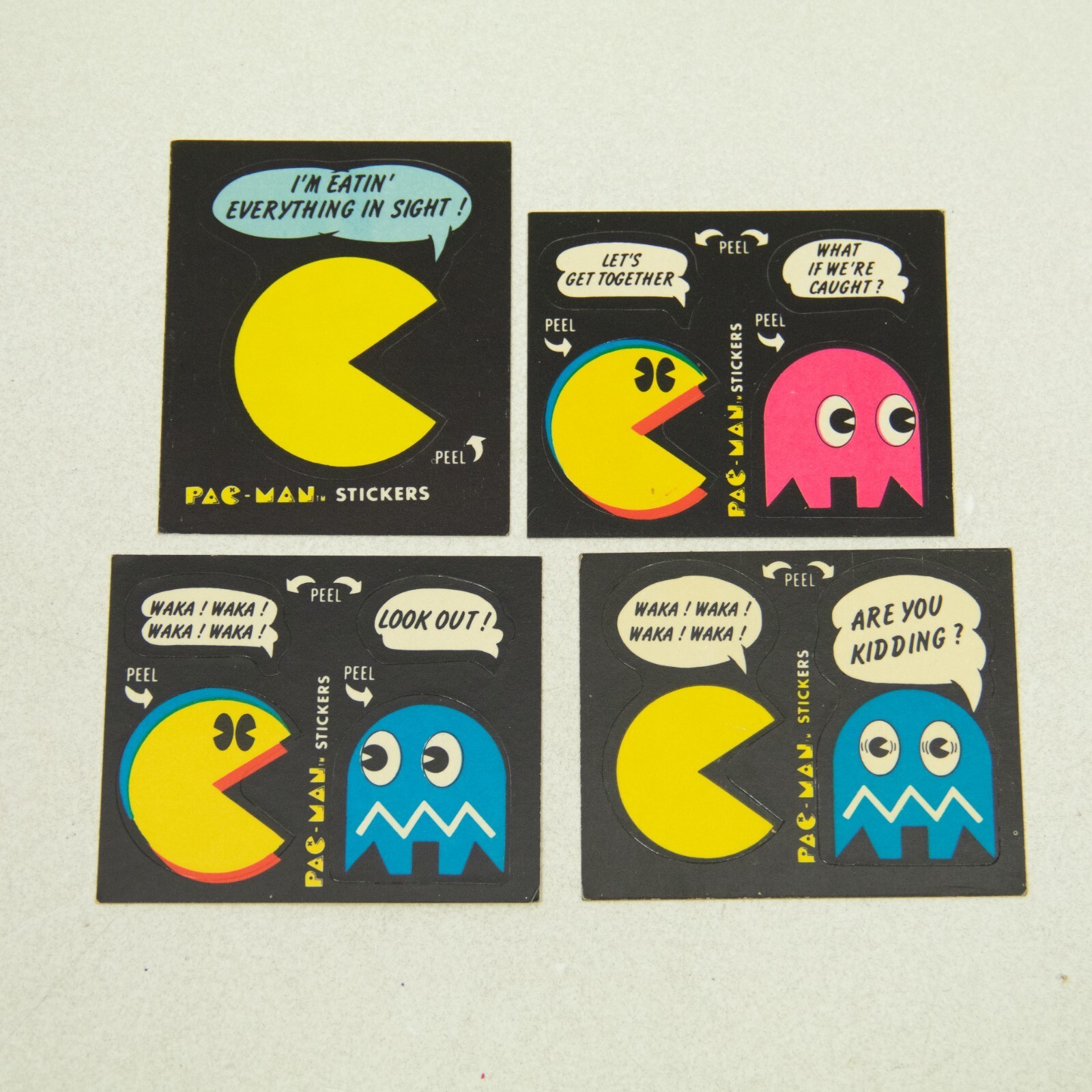 Fleer Pac-Man 42 44 45 47  51 Card / Sticker (Lot of 4) 1980 - £7.30 GBP
