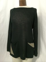 Veritas Collection Women&#39;s Sweater Black Knit With Back Buttons SIze 10/12 - £55.53 GBP