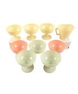 Vintage Hazel Atlas 9 Moderntone Platonite Pastel Dessert Sherbet Footed... - $657.25 MXN