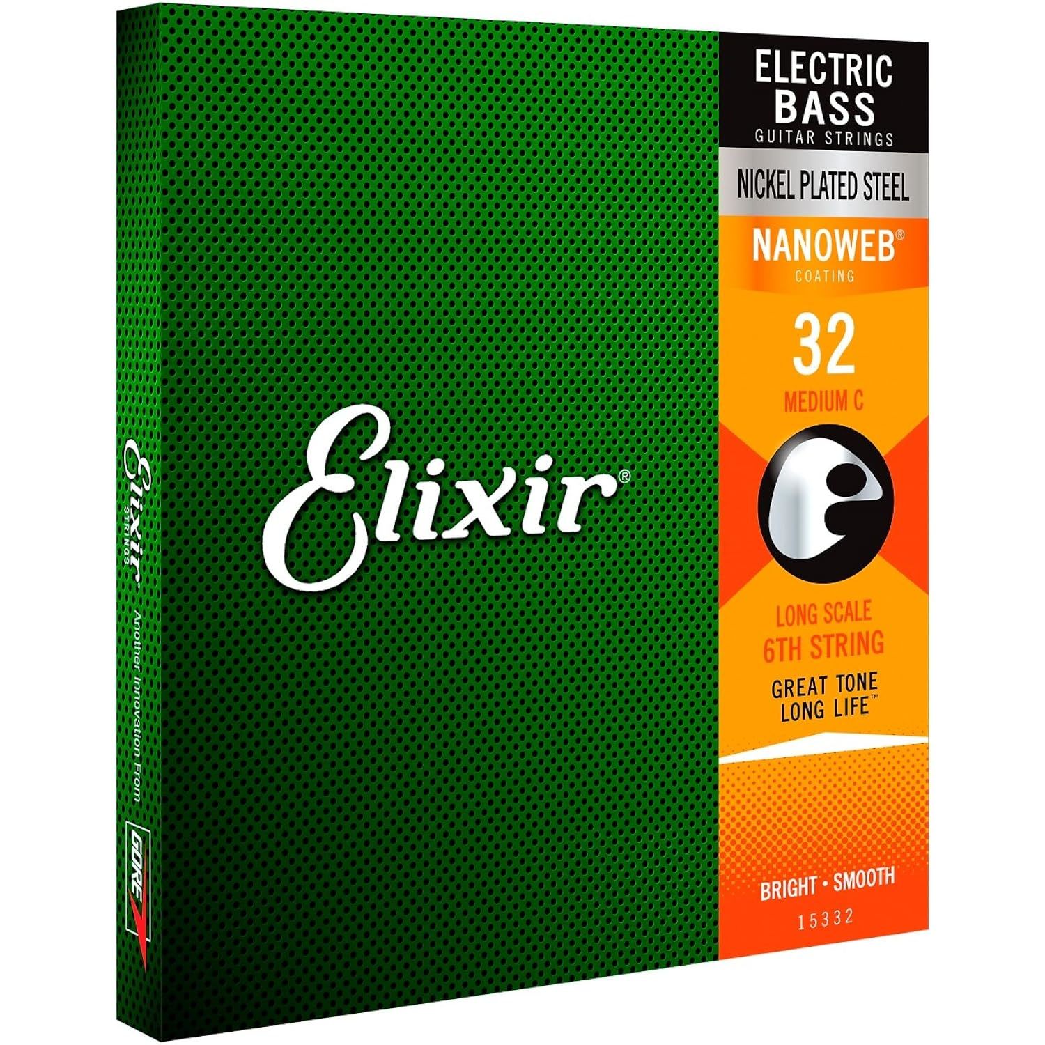 Primary image for Elixir Strings Nickel Plated Steel with NANOWEB Coating, Custom Bass 6th String 