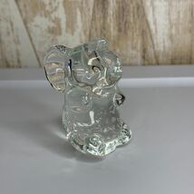 Clear Glass Elephant Figurine Bubble Inclusions Desk Decor Paperweight - $19.99