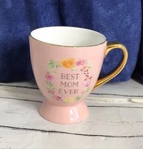 Paper Source Best Mom Ever Floral Pink Ceramic Coffee Mug 14 oz - £8.28 GBP