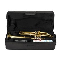 New Trumpet Bb B Flat Brass Gold With Mouthpiece Strap Gloves Case For Beginner - £128.28 GBP
