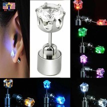 1 Pair Christmas Light on Battery Color Flashing LED Cubic Stud Earring on Party - £4.75 GBP