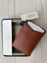 Fossil Joshua Vegan Cactus Slim Card Case Front Pocket Wallet Brown - £61.83 GBP