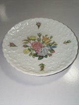 Coalport Rose Garden Bread &amp; Butter Plate Embossed Flowers 5” Pink Blue Orange - £11.81 GBP