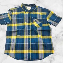 Men&#39;s Levi&#39;s Blue | Yellow | White Plaid Button Down S/S Shirt NWT - £38.55 GBP