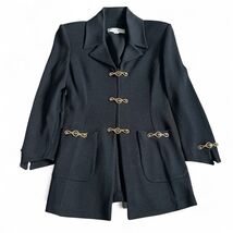 Vintage St. John Women’s Jacket Sz 2 Black Santana Knit Ornate Gold Butt... - $172.55 CAD