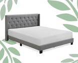 Adler Upholstered Platform Bed With Diamond-Stitched Wingback Headboard,... - $284.99