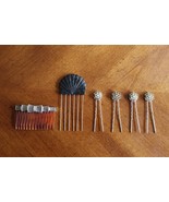 Vintage Lot Hair Pick Comb Lift Claw Faux Tortoise Shell (4) Rhinestone ... - $710.18 MXN