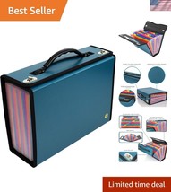 Durable Teal Accordion File with 24 Pockets - Perfect for Document Organ... - $840.68 MXN