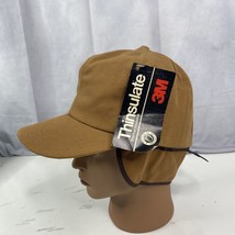 NEW Vintage Thinsulate Ear Flaps Brown Canvas Size Large Made In USA Hat Cap NWT - £58.41 GBP
