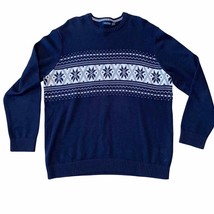 Nautica Pullover Crewneck Chunky Grandpa Dad Sweater Navy Blue and white... - $32.33