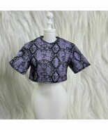 Barbie Doll Purple Snakeskin Print Short Sleeved Crop Top Shirt Exclusiv... - $283.06 MXN
