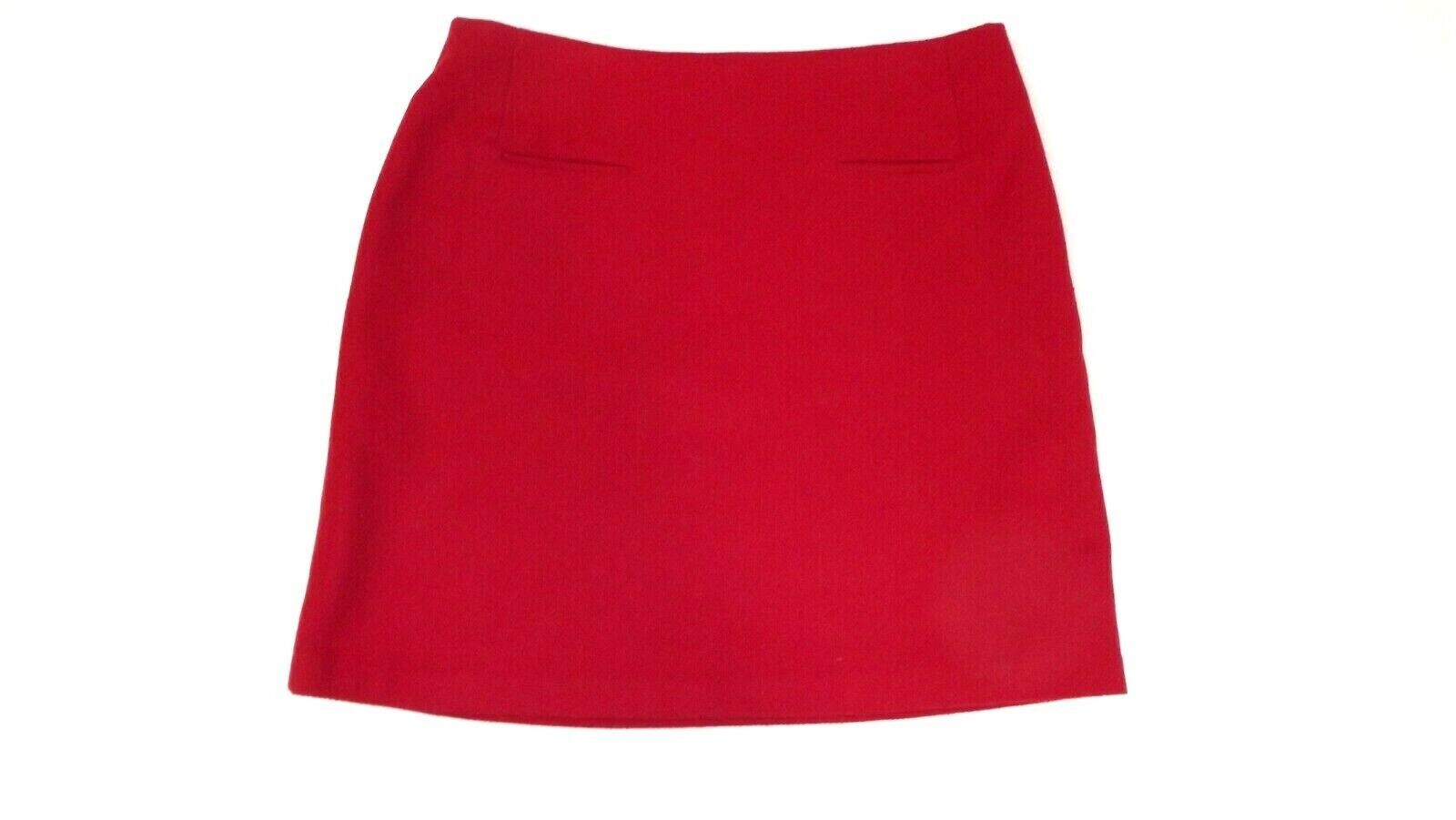 DALIA COLLECTION Modern Fit Womens cute Red Wool Blend Skirt Size 6 Lined - $14.63