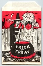 Trick Or Treat Halloween Candy Goodie Bag Goblin Arises From Witches Cal... - £9.34 GBP