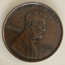 Vintage 1909 S Wheat Penny  Medallion Coaster 3 inch. - $17.18