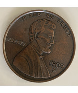 Vintage 1909 S Wheat Penny  Medallion Coaster 3 inch. - $23.51 CAD