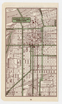 1951 Original Vintage Map Of Kansas City Missouri Downtown Business Center - £14.19 GBP