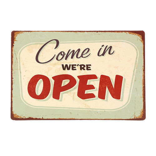 Come In We&#39;re Open - Mini Metal Magnetic Tin Sign 4.5in X 3.2in (11.4cm ... - $9.85