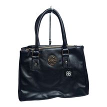 Vintage AVON Women&#39;s Large Black Faux Leather Shoulder Bag Purse with St... - $219.69 MXN