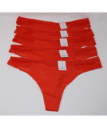 Women&#39;s Micro-Mesh Thong Panties Lot of 5 Auden Orange Size XL (16) NWT - $9.89