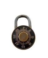 Dudley Brass Combination Padlock Lock Triple Metals Corp Chicago 1736163... - $19.53