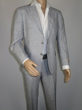 Men's ENZO 100% Linen Spring Summer Suit Light Weight Breathable E58302-4 Gray image 9