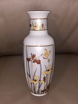 Vintage Japan Art Of Chokin Hummingbird Floral Vase 24k Gold Trim Japan ... - $18.98