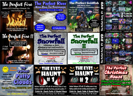 YOUR Choice of 2 DVD&#39;s! Fireplace, Waves, Aquarium, River, Party, Snow, 2 DISCS - £11.38 GBP