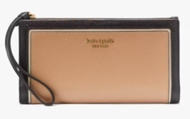 Kate Spade Morgan Beige Black Continental Leather Wristlet KB252 Wallet NWT $148 - £46.70 GBP