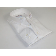 Mens 100% Italian Cotton Shirt Non Iron SORRENTO Button Down Oxford 4529 White image 5