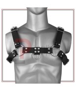 Men&#39;s Genuine Cowhide Leather Chest Harness Bodysuit   Nightclub Costume... - $55.00 CAD